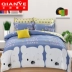 Bốn mảnh giường trên giường bông 笠 纯 bông quilt cover sheet bìa loại 1.5 m 1.8 m đôi ba mảnh