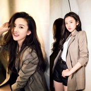 2018 mùa thu mới kẻ sọc phù hợp với sinh viên Hàn Quốc lỏng lẻo kẻ sọc retro sang trọng nhỏ phù hợp với áo khoác nữ