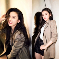 2018 mùa thu mới kẻ sọc phù hợp với sinh viên Hàn Quốc lỏng lẻo kẻ sọc retro sang trọng nhỏ phù hợp với áo khoác nữ vest nữ