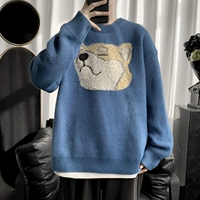 Демисезонный трендовый брендовый трикотажный свитер, популярно в интернете, в корейском стиле, свободный крой, увеличенная толщина