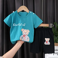 Зеленый, короткий рукав, с медвежатами