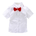 Mùa hè mới quần áo trẻ em cậu bé trang phục bông ngắn tay áo sơ mi trắng bé mùa hè áo sơ mi Hàn Quốc áo sơ mi
