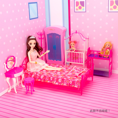 Hey Barbie bản thân mình phòng khách đồ chơi nhà gói bộ sofa phòng ngủ mô phỏng cô gái vườn ngoài trời chơi cho trẻ em Đồ chơi búp bê