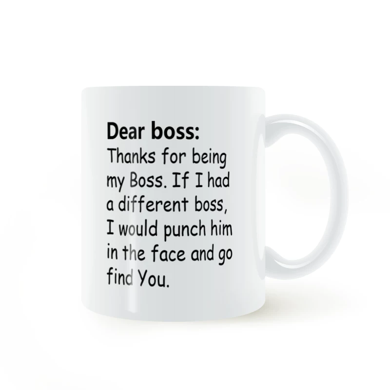 [感谢您成为我的老板马克杯陶瓷白色喝水牛奶咖啡杯子Dear boss]