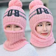 Mũ nữ mùa đông Phiên bản Hàn Quốc của mũ len cộng với nhung ấm đan mũ len nữ xe đạp chống gió