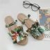 Nhật Bản mùa hè ngọt ngào mới dép dép dép nữ giày đế bằng hoang dã một đôi giày sinh viên đi giày hoa Sandal