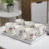 Phim hoạt hình gia đình chén gốm đặt tách trà đặt nước lạnh phòng cách nhiệt phòng khách nhỏ tươi 6 gói - Tách Tách