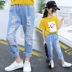 5 cô gái lỗ quần jean 6 thủy triều 7 Hàn Quốc phiên bản 2018 quần mùa hè mới 4 trẻ em lớn 15 tuổi trẻ em 乞丐 khí nước ngoài 9 bexinhshop shop Quần jean