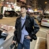 Mùa xuân và mùa thu ins da xe máy nam Hàn Quốc áo khoác oversize rộng Hồng Kông phong cách PU ngắn đẹp trai áo khoác mỏng - Quần áo lông thú