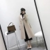 MUKOK áo len nữ màu đen thời trang dài phần 2018 phiên bản mới của Hàn Quốc đầu gối áo khoác mỏng nữ áo dạ nữ dáng dài hàn quốc Áo khoác dài
