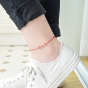 Hoa đào vòng chân nữ dây đỏ phiên bản Hàn Quốc của dây đan tay đơn giản học sinh Sen xã hội bạn gái gợi cảm vòng chân