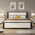 Đôi gỗ rắn giường 1,8 m giường hôn nhân giường tối giản hiện đại Trung Quốc master bedroom ngân sách 1,5m lưu trữ gia đình khí nén - Giường mẫu giường sắt Giường