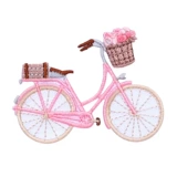 Весенний розовый изысканный велосипед, самоклеющаяся одежда, чехол для телефона, с вышивкой