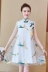 Real shot thêu lưới Một từ retro phong cách Trung Quốc cải tiến sườn xám thời trang tươi đẹp ngọt ngào đầm đầm - A-Line Váy đầm trắng xòe A-Line Váy