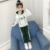 Bộ đồ nữ mùa thu 2018 thời trang mới phiên bản Hàn Quốc của quần áo thủy triều 6-12 tuổi Cô gái tay dài thể thao hai mảnh
