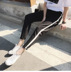 1 Harajuku phong cách bf triều sinh viên thể thao lỏng lẻo quần nữ Hàn Quốc phiên bản của chân hoang dã quần âu chín điểm quần 9.9 bán buôn quần jean nữ cao cấp Khởi động cắt