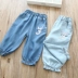 Trẻ em mùa hè mới bé Tiansi denim cắt quần nở quần muỗi quần cotton lỏng nhẹ thoáng khí quần yếm cho bé gái Quần jean