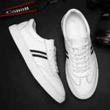 Низкая белая обувь, универсальные трендовые белые кроссовки, повседневная обувь, из натуральной кожи, в корейском стиле