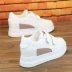 Giày nữ Velcro mới mùa xuân 2019 lưới nhỏ màu trắng giày nữ phù hợp giảm béo bên trong giày lười học sinh tăng chiều cao Giày cắt thấp