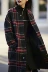 Thương hiệu nữ quầy hàng đích thực 2019 thu đông mới dài phần len kẻ sọc in áo khoác gió - Trung bình và dài Coat áo khoác nữ cao cấp Trung bình và dài Coat
