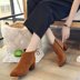 Hàn quốc phiên bản của 2017 mùa thu mới nhọn gót dày khởi động trẻ em của bow với casual ankle boots thời trang hoang dã giày của phụ nữ Giày ống
