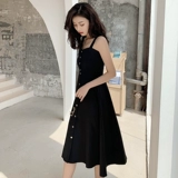 Осеннее платье, весенняя летняя длинная юбка, черные подтяжки, 2021 года, подходит для подростков