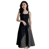 Осеннее платье, весенняя летняя длинная юбка, черные подтяжки, 2021 года, подходит для подростков