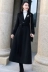Mùa đông 2019 áo khoác len mới của phụ nữ siêu dài cổ áo mỏng thời trang khí chất áo len màu đen thủy triều - Áo khoác dài