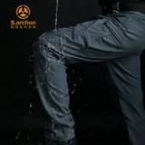 Зимняя акула, мужские утепленные удерживающие тепло ветрозащитные водонепроницаемые бархатные тактические штаны