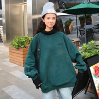 Áo len cổ cao khâu áo len nữ cộng với nhung dày mùa thu và mùa đông phiên bản mới của Hàn Quốc của áo khoác thêu nhỏ retro áo khoác vest nữ