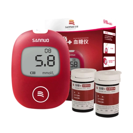 Sannuo Anba+Clood Globe Test Test Test A Примечание 100 таблетки с полностью автоматическим кодом -точная точная точность крови в инструменте глюкозы в крови