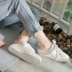 2017 mùa hè ribbon nửa hỗ trợ giày trắng nữ Hàn Quốc phiên bản của hoang dã giản dị giày trắng mà không cần gót một bàn đạp vải