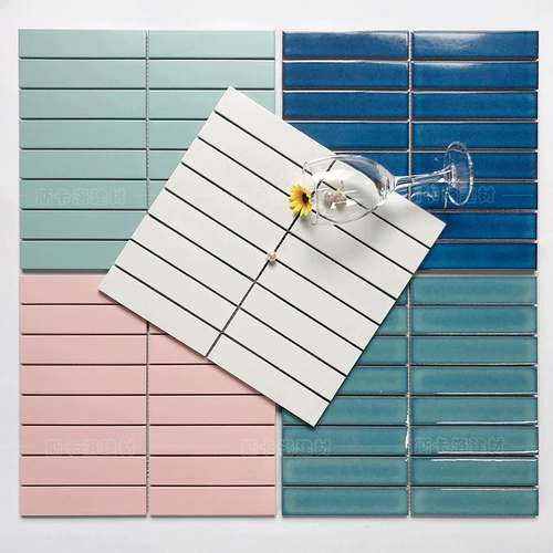 Простая длинная керамическая мозаика синяя кухня для ванной комнаты настенная плитка без скольжения плитка пола зеленые керамические плитки