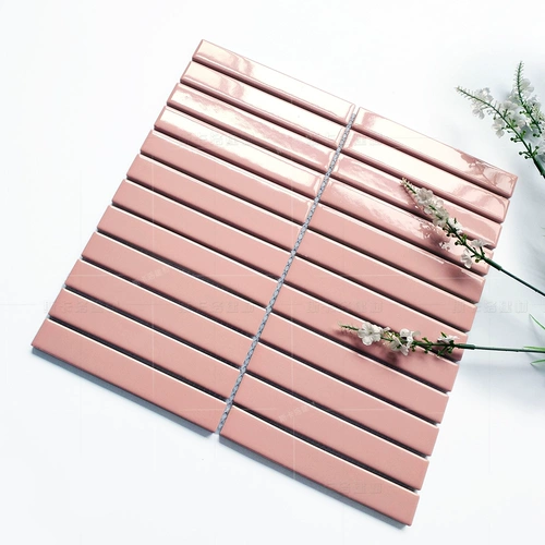 Розовая длинная полоса мозаика для девочки для ванной комнаты настенные плитки интернет -магазин магазин знаменитостей