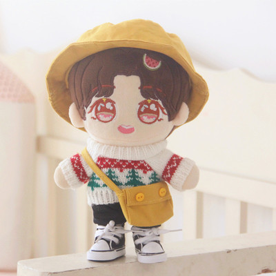 taobao agent Yellow backpack, sweater, clothing, rag doll, 20cm