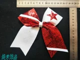 Красный серебряный цветочный мяч La La La La La Mao La Dance Competition Bows создает волосы головного убора с головой с лентой полной почтовой скидки