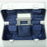 Металлический чемодан подходит для мужчин и женщин, универсальное оборудование, алюминиево-магниевый сплав, 18 дюймов, поворотные колеса