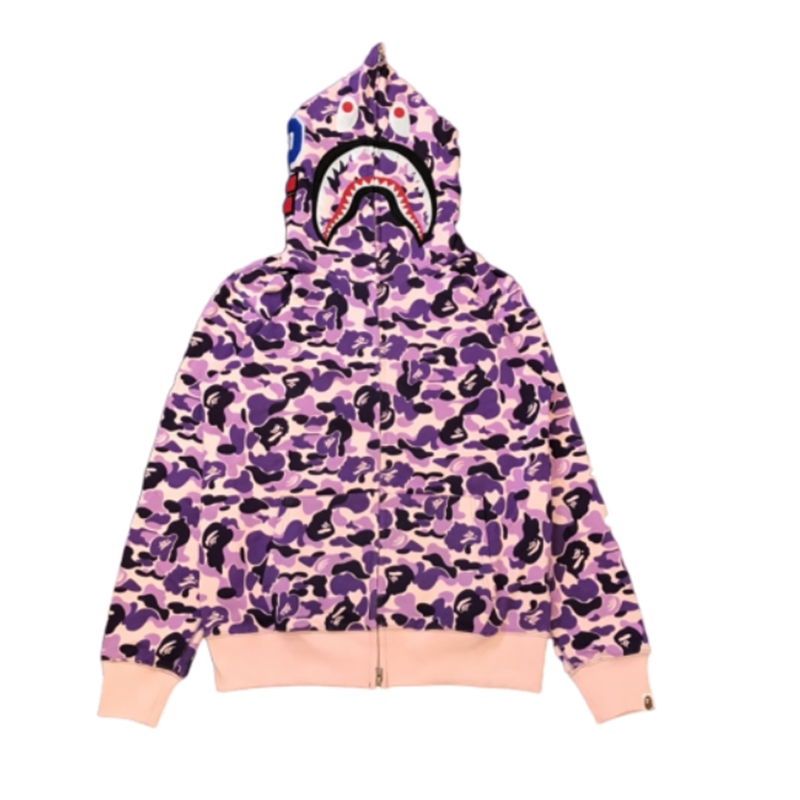 Taro ColorChaopai ins Go through Genuine BAPE loose coat shark camouflage Luminous Sweater men and women Couples dress Spring and Autumn Hoodie