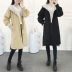 Mùa thu 2018 phiên bản Hàn Quốc mới của chiếc áo gió hai mặt thon gọn mỏng nữ sinh viên dài khoe áo rộng cỡ áo thủy triều áo khoác len cardigan Trench Coat