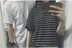 Mùa hè Nhật Bản thương hiệu thời trang sọc đen và trắng ngắn tay T-Shirt nhỏ tươi văn học những người yêu thích ngắn T loose cotton tee nam Áo khoác đôi