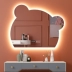 Gấu thông minh hình đặc biệt gương phòng tắm đèn led bàn trang điểm gương trang điểm hoạt hình sáng tạo treo tường phòng tắm gương hình bán nguyệt 