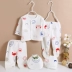 Bộ đồ lót trẻ em cotton 0-3 tháng 1 bé sơ sinh mùa xuân và mùa thu quần áo để giữ ấm quần áo sơ sinh và nhà sư quần áo