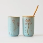 Trung Quốc phong cách gốm cốc hoa sen cốc cốc sáng tạo tùy chỉnh cốc với nắp muỗng trà văn phòng cốc cốc - Tách bình inox giữ nhiệt