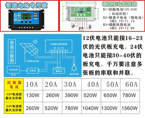 Литиевые батарейки на солнечной энергии, контроллер, уличный фонарь, 12v, 24, 24v, 10A, 20A, A30, 30A