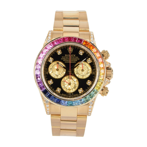 [Задний бриллиант] подлинный второй -рулекс космический метр радуга Diard Diamond's Diamond's Men's Watch 116528