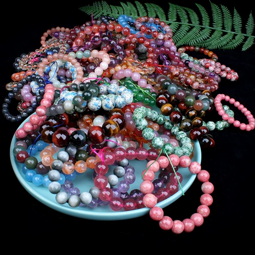 Турмалиновое ювелирное украшение, агатовая клубника, кварц, браслет