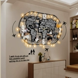 Украшение карты мира фон Wall American Creative Industry Wind Iron Art Art Art Art Art Art Restaurant Restaurant Restaurant Mart Map Wanging Clock
