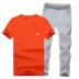 Thể thao phù hợp với nam giới mùa hè bông quần ngắn tay thể thao chạy mùa hè thường thể thao nam phần mỏng quần chạy bộ nam adidas Thể thao sau