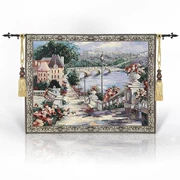 [Gejia] Tấm thảm Tấm thảm trang trí Tranh bạt phong cảnh châu Âu Phòng ngủ phòng khách nền phong cảnh Hồ - Tapestry