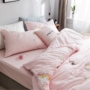 Nhật Bản dễ thương màu hồng kỳ lân quilt bao gồm bốn mảnh bông cotton ký túc xá ba mảnh danh sách sinh viên - Bộ đồ giường bốn mảnh chăn ga gối đệm khách sạn